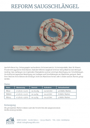 Refom Saugschleier Datenblatt